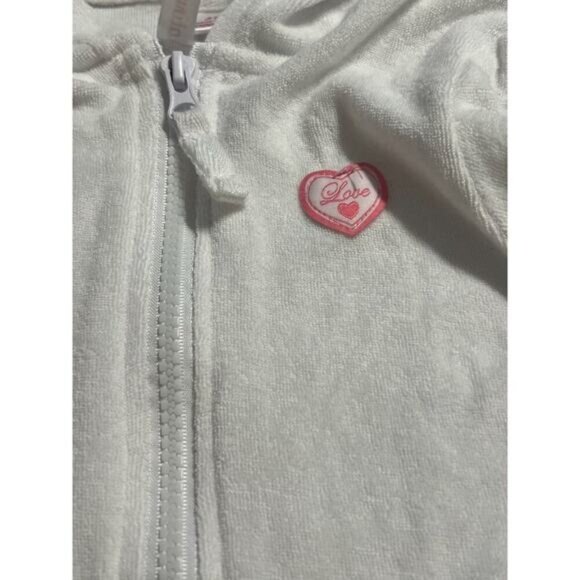Pink Platinum Swim Cover Girls Size 3T White Terry Hooded Short - Picture 7 of 8